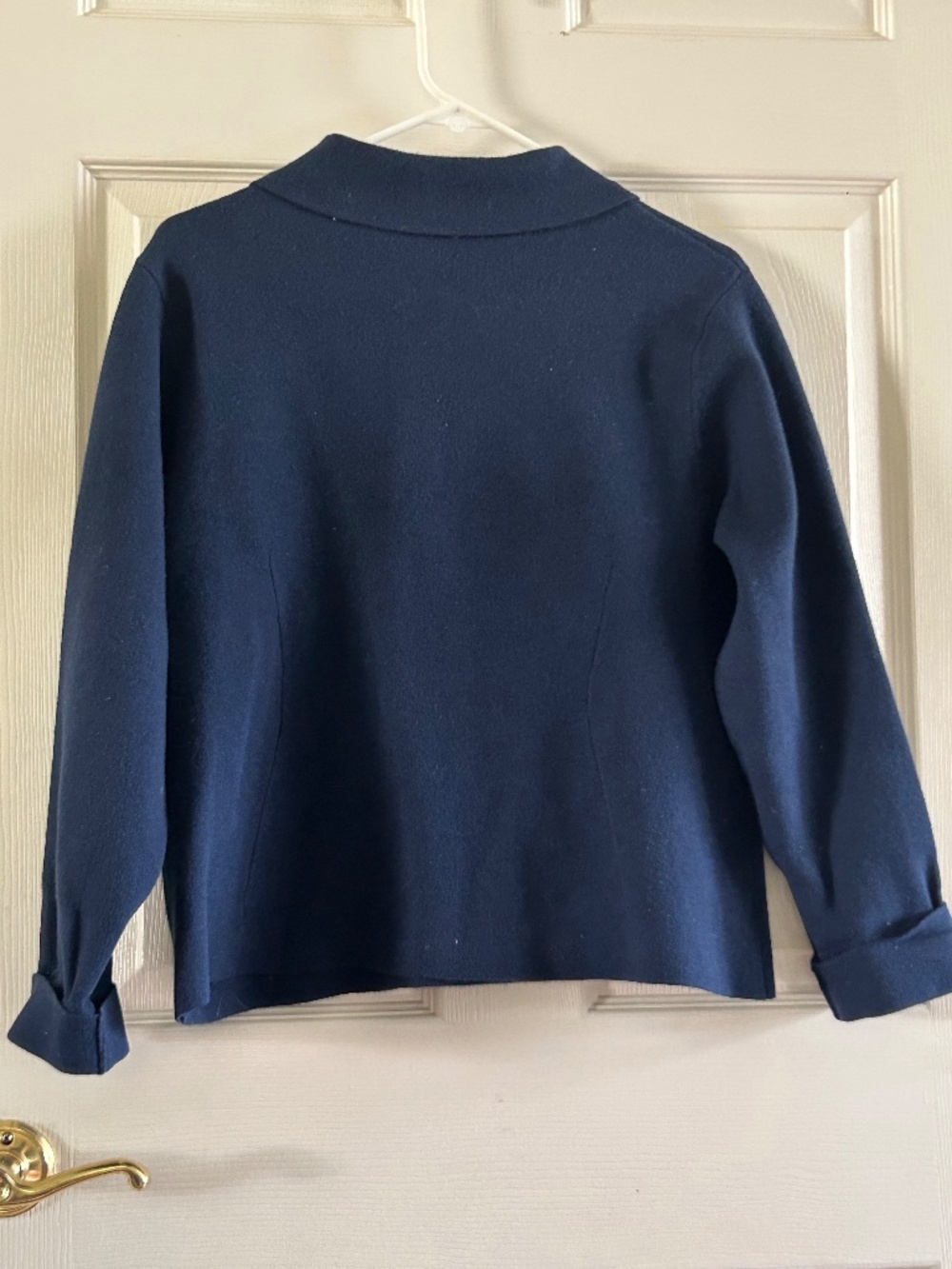 LOFT Navy Double Breasted Sweater, Size L - Picture 2 of 6